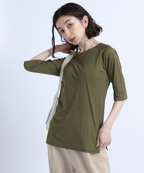 eL（エル）の「【eL】Sheer Pullover 5S/194430（Tシャツ/カットソー・レディース・ホワイト/ブラック/カーキ/グリーン系その他・FREE）」の3枚目の写真