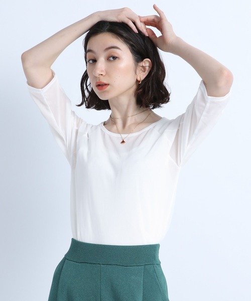 eL（エル）の「【eL】Sheer Pullover 5S/194430（Tシャツ/カットソー・レディース・ホワイト/ブラック/カーキ/グリーン系その他・FREE）」の19枚目の写真