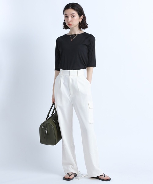 eL（エル）の「【eL】Sheer Pullover 5S/194430（Tシャツ/カットソー・レディース・ホワイト/ブラック/カーキ/グリーン系その他・FREE）」の20枚目の写真