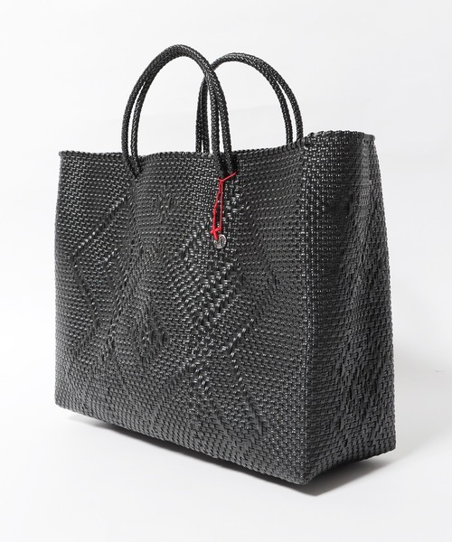 OJO DE MEX（オホデメックス）の「OJO DE MEX/オホデメックス Plastico CAGO Tote Grande かごバッグ（ハンドバッグ・レディース・ブラック×ゴールド/ブラック/ブルー・FREE）」の5枚目の写真