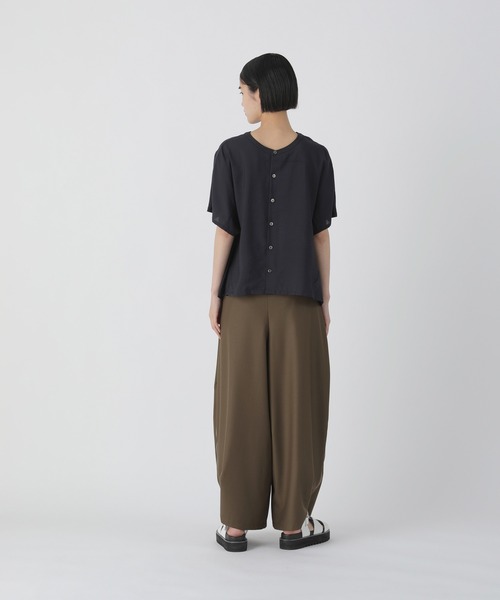 「ZUCCa」 長袖ブラウス M size ネイビー レディース ZUCCa（ズッカ）の「プリーツシャツ/ブラウス（シャツ/ブラウス