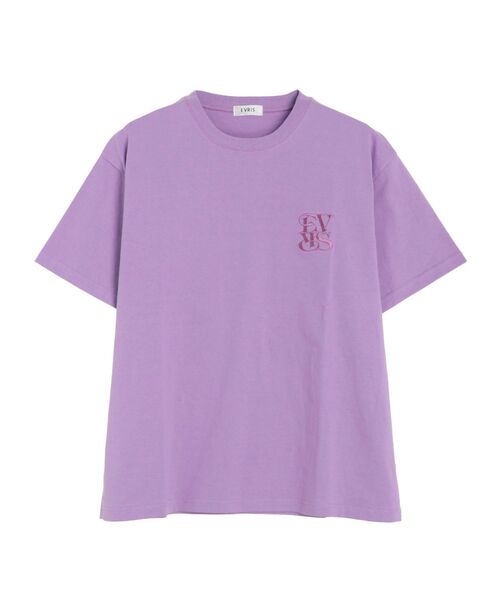 EVRIS（エヴリス）の「【WEB限定】ワンポイントベーシックＴシャツ（Tシャツ/カットソー・レディース・ホワイト/ブラック/パープル/ピンク/グリーン・FREE）」の7枚目の写真