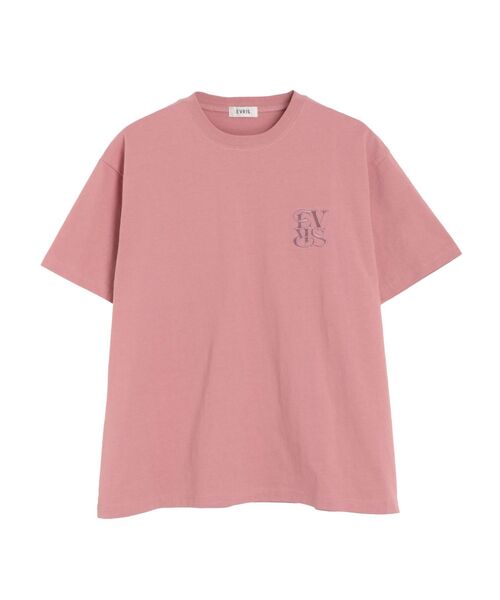 EVRIS（エヴリス）の「【WEB限定】ワンポイントベーシックＴシャツ（Tシャツ/カットソー・レディース・ホワイト/ブラック/パープル/ピンク/グリーン・FREE）」の6枚目の写真