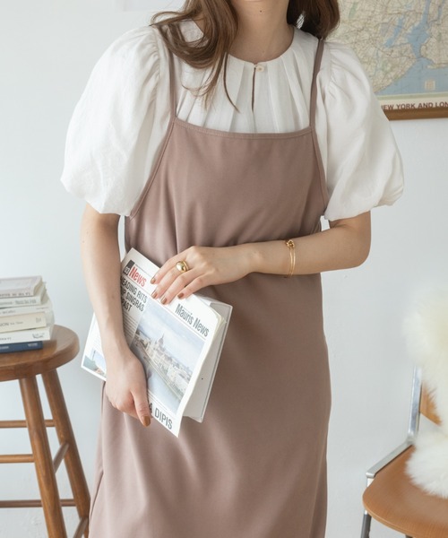 Ada.(エイダ)の「今なら490円! Iライン キャミワンピース(ワンピース・レディース・ブラック/ベージュ/グレー/アイボリー・FREE)」の4枚目の写真