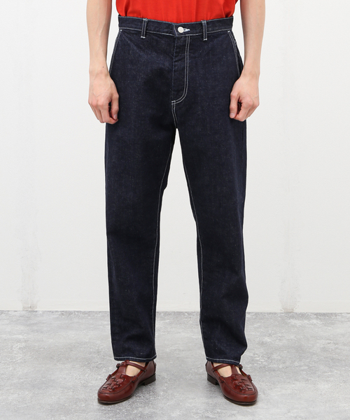 ◆colon◆ colon(コロン)｜【MEN】Cotton Stripe バンドカラーシャツ/Sax x White