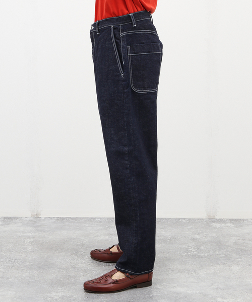 ◆colon◆ colon(コロン)｜【MEN】Cotton Stripe バンドカラーシャツ/Sax x White