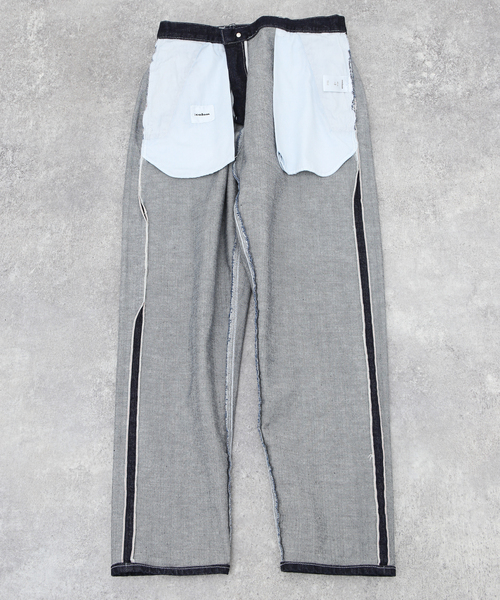 ◆colon◆ colon(コロン)｜【MEN】Cotton Stripe バンドカラーシャツ/Sax x White