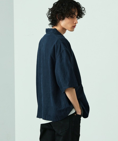 Lee（リー）の「Lee/リー麻素材 半袖カバーオールジャケット