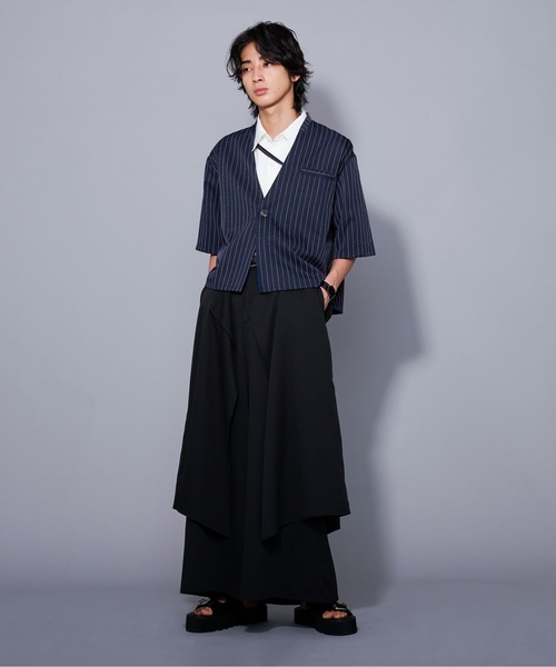 Ellno Loset（エルノロゼット）の「アシンメトリーストラップショートジャケット/セットアップ対応（テーラードジャケット・メンズ・ネイビー/グレイッシュベージュ/ブラック・SMALL/MEDIUM/LARGE）」の22枚目の写真