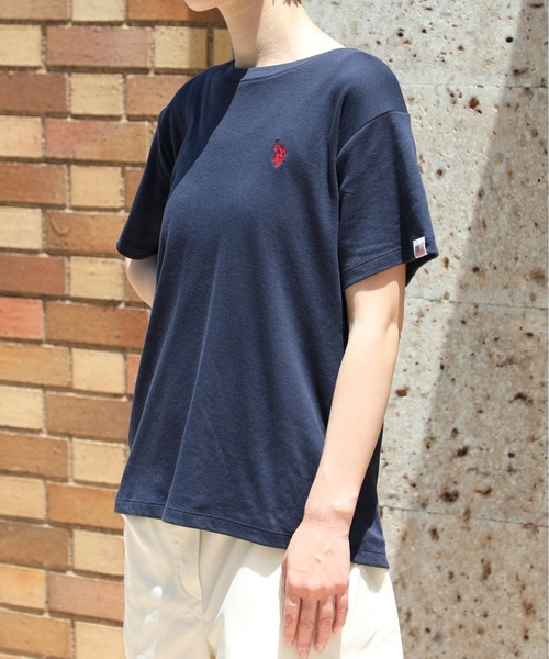 U.S. POLO ASSN.(ユーエスポロアッスン)の「【U.S. POLO ASSN.】U.S.POLOレディース ワンポイント刺繍半袖Tシャツ PLL31201(Tシャツ/カットソー・レディース・オフホワイト/マルチ/ネイビー/ピンク・L/M)」の17枚目の写真