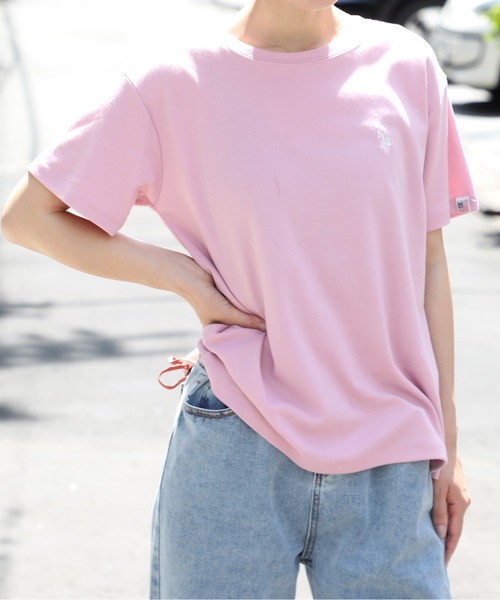U.S. POLO ASSN.(ユーエスポロアッスン)の「【U.S. POLO ASSN.】U.S.POLOレディース ワンポイント刺繍半袖Tシャツ PLL31201(Tシャツ/カットソー・レディース・オフホワイト/マルチ/ネイビー/ピンク・L/M)」の6枚目の写真