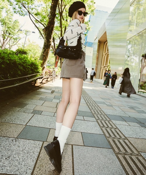 SHAGGIE（シャギー）の「【長さ調節可能】Wポケットフェイクレザーバッグ（ショルダーバッグ・レディース・ブラック/ピンク/カーキ・FREE）」の9枚目の写真