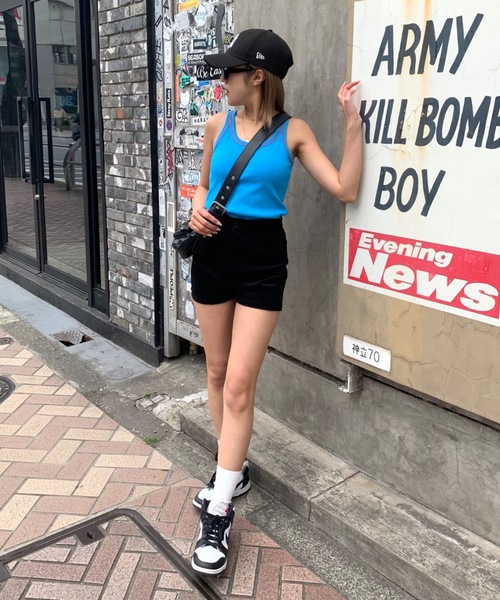 SHAGGIE（シャギー）の「【長さ調節可能】Wポケットフェイクレザーバッグ（ショルダーバッグ・レディース・ブラック/ピンク/カーキ・FREE）」の6枚目の写真