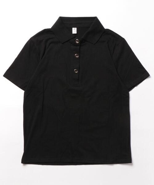 BLANC FICELLE（ブランフィセル）の「メタルボタン　ポロシャツ（ポロシャツ・レディース・ブラック・M/S/L）」の6枚目の写真