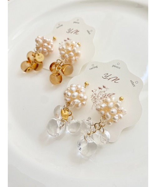 tone(トーン)の「【YM】淡水パール bubble サージカルステンレスピアス(MA)(ピアス(両耳用)・レディース・クリア/ブラウン・FREE)」の3枚目の写真