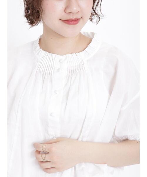 Samansa Mos2（サマンサ モスモス）の「ギャザーブラウス（シャツ/ブラウス・レディース・サックスブルー/オフホワイト/ブラック・F）」の6枚目の写真