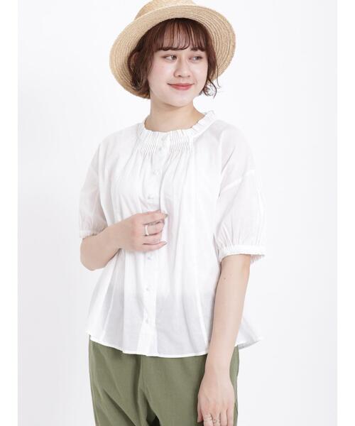 Samansa Mos2（サマンサ モスモス）の「ギャザーブラウス（シャツ/ブラウス・レディース・サックスブルー/オフホワイト/ブラック・F）」の10枚目の写真