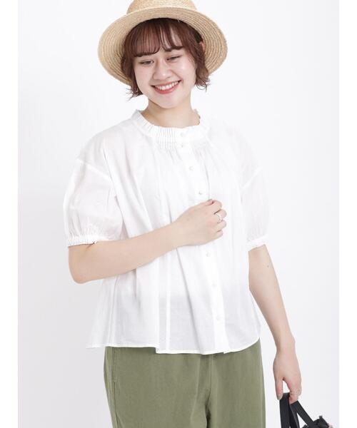 Samansa Mos2（サマンサ モスモス）の「ギャザーブラウス（シャツ/ブラウス・レディース・サックスブルー/オフホワイト/ブラック・F）」の4枚目の写真