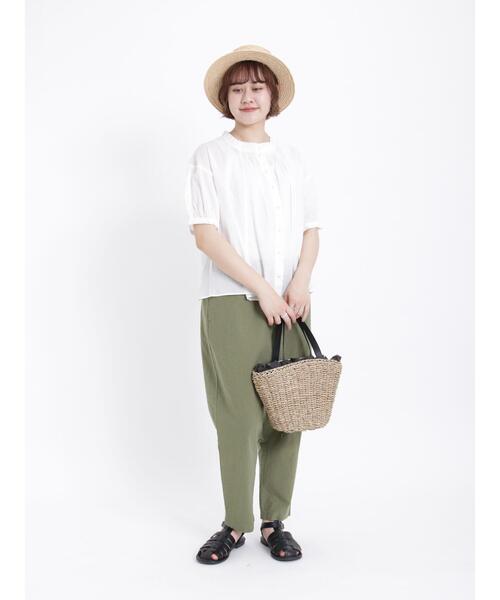 Samansa Mos2（サマンサ モスモス）の「ギャザーブラウス（シャツ/ブラウス・レディース・サックスブルー/オフホワイト/ブラック・F）」の5枚目の写真