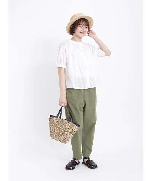 Samansa Mos2（サマンサ モスモス）の「ギャザーブラウス（シャツ/ブラウス・レディース・サックスブルー/オフホワイト/ブラック・F）」の11枚目の写真