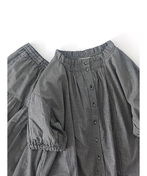 Samansa Mos2（サマンサ モスモス）の「ギャザーブラウス（シャツ/ブラウス・レディース・サックスブルー/オフホワイト/ブラック・F）」の3枚目の写真
