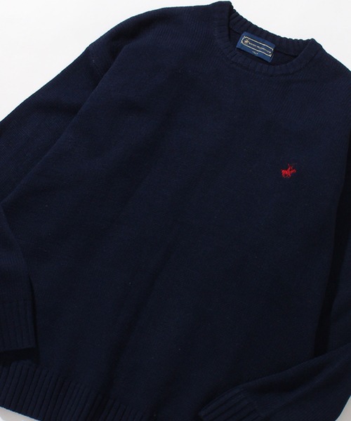 BEVERLY HILLS POLO CLUB（ビバリーヒルズポロクラブ）の「【Beverly Hills Polo Club/ビバリーヒルズポロクラブ】ワンポイントポニー刺繍 クルーネックニット（ニット/セーター・メンズ・グレー/ベージュ/ネイビー系1/ブラック/ブラック系1/ネイビー/アイボリー・LL/M/L）」の20枚目の写真