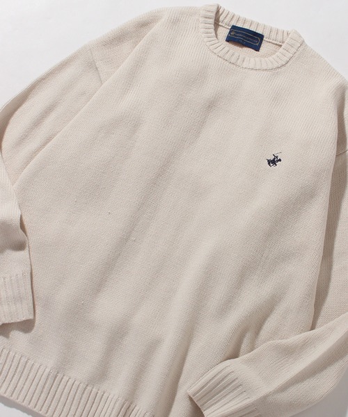 BEVERLY HILLS POLO CLUB（ビバリーヒルズポロクラブ）の「【Beverly Hills Polo Club/ビバリーヒルズポロクラブ】ワンポイントポニー刺繍 クルーネックニット（ニット/セーター・メンズ・グレー/ベージュ/ネイビー系1/ブラック/ブラック系1/ネイビー/アイボリー・LL/M/L）」の14枚目の写真