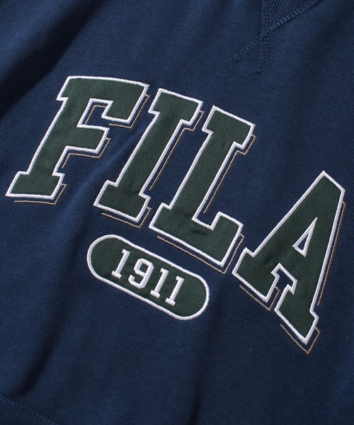 FILA(フィラ)の「【FILA/フィラ】カレッジロゴワッペン ビッグシルエット プルオーバーパーカー(パーカー・メンズ・バーガンディー/コバルトブルー/ダークカーキ・L/M/LL)」の22枚目の写真