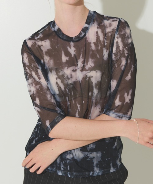 Solace(ソレイス)の「タイダイ柄シアートップス(Tシャツ/カットソー・レディース・ブラック/ブラウン/ネイビー・FREE)」の10枚目の写真