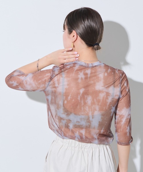 Solace(ソレイス)の「タイダイ柄シアートップス(Tシャツ/カットソー・レディース・ブラック/ブラウン/ネイビー・FREE)」の18枚目の写真