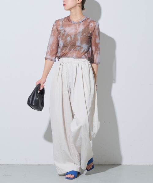 Solace(ソレイス)の「タイダイ柄シアートップス(Tシャツ/カットソー・レディース・ブラック/ブラウン/ネイビー・FREE)」の22枚目の写真
