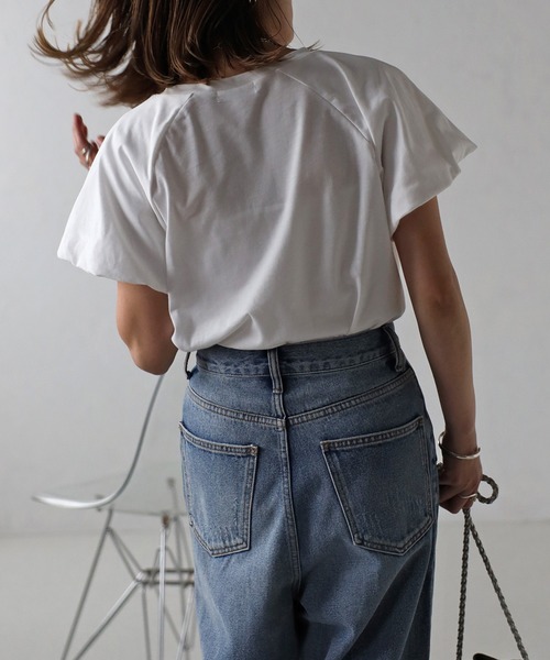 Bonjour Sagan(ボンジュールサガン)の「バルーンラグランスリーブT(Tシャツ/カットソー・レディース・オフホワイト/グレイッシュベージュ/ブラック・FREE)」の22枚目の写真