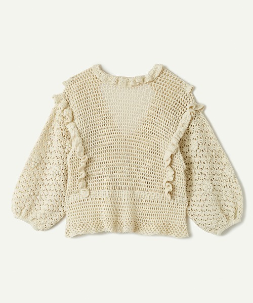 トップス Leinwande Fruits Mix Crochet Cardigan leinwande（ラインヴァンド）の「Fruits Mix Crochet Cardigan（ニット