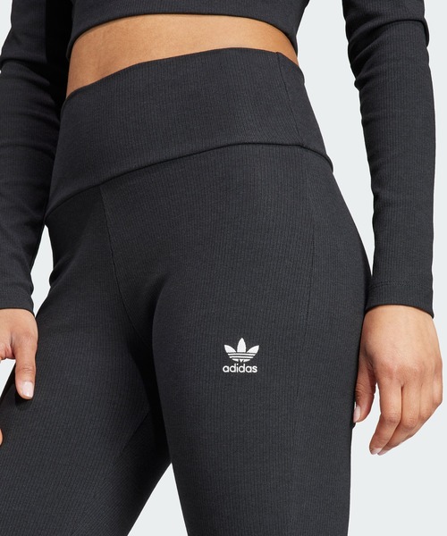 adidas★トレフォイル エッセンシャル リブ フレアレギンス 美脚 adidas☆トレフォイル エッセンシャル リブ フレアレギンス 美脚