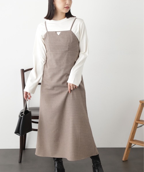 FREE'S MART（フリーズマート）の「【Sシリーズ対応】◆ナローキャミワンピース（ワンピース・レディース・ブラウン系その他/ブラック/ベージュ系その他・SMALL/X-SMALL/MEDIUM）」の3枚目の写真