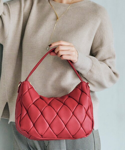 grove（グローブ）の「◆ムーンキルト2WAYショルダー（ショルダーバッグ・レディース・ブラック/グレー/レッド系1・00）」の3枚目の写真