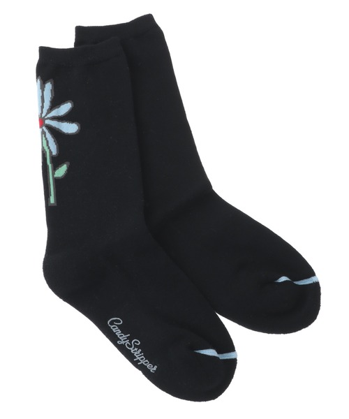 Candy Stripper（キャンディストリッパー）の「BIG FLOWER ソックス（ソックス/靴下・レディース・オフホワイト/ブラック/ピンク・FREE）」の3枚目の写真