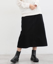 暖あったか裏起毛ストレッチデニムスカート