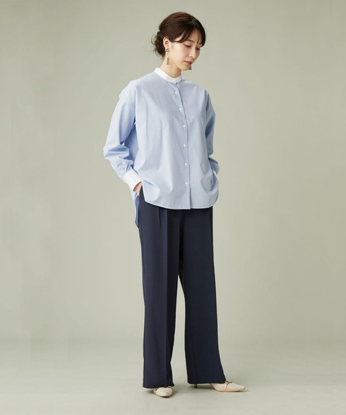 TOKYO SHIRTS（トウキョウシャツ）の「形態安定ノーアイロン 長袖GIBシルエットシャツ（シャツ/ブラウス・レディース・ブルー・FREE）」の10枚目の写真