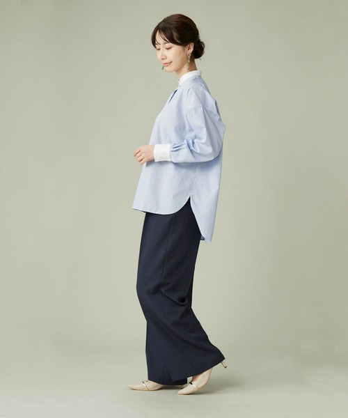 TOKYO SHIRTS（トウキョウシャツ）の「形態安定ノーアイロン 長袖GIBシルエットシャツ（シャツ/ブラウス・レディース・ブルー・FREE）」の11枚目の写真