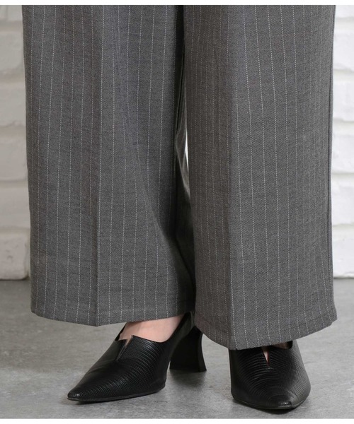 Settimissimo（セッティミッシモ）の「ピンストライプウエストタックワイドパンツ（その他パンツ・レディース・グレー/ネイビー・FREE）」の14枚目の写真