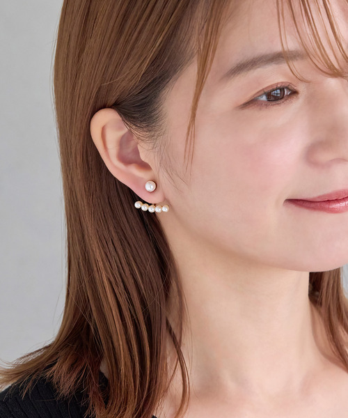 Phoebe(フィービィー)の「【ピアス見えシリーズ】グレインパールビジューバックキャッチマグネットイヤリング(イヤリング・レディース・クリア/ホワイト・FREE)」の12枚目の写真