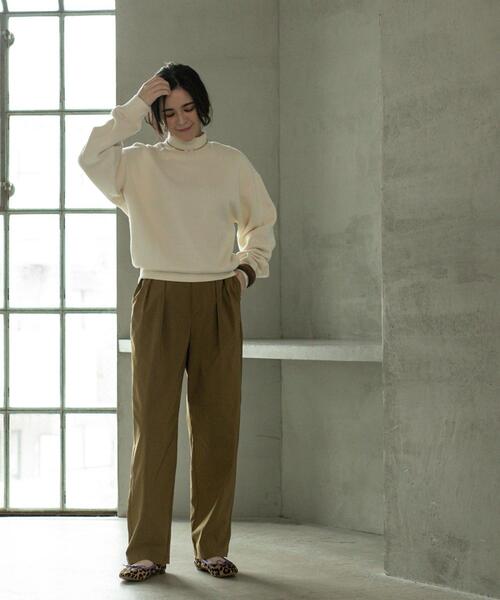 coen(コーエン)の「ストレッチワイドテーパードパンツ(その他パンツ・レディース・ブラック/ブラウン・S/M/L)」の13枚目の写真