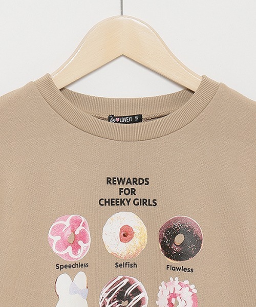 by LOVEiT（バイラビット）の「ラビ子&ヴィヴィドーナツアソートプルオーバー（スウェット・キッズ・モカ/ピンク/ブラック・160cm/120cm/130cm/140cm/150cm）」の7枚目の写真