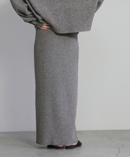 select MOCA（セレクトモカ）の「メランジリブニットロングスカート（スカート・レディース・カーキオリーブ/グレー・SMALL/MEDIUM）」の14枚目の写真
