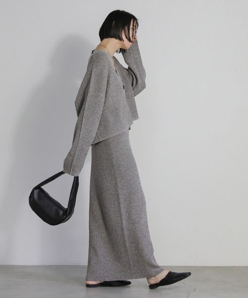 select MOCA（セレクトモカ）の「メランジリブニットロングスカート（スカート・レディース・カーキオリーブ/グレー・SMALL/MEDIUM）」の17枚目の写真