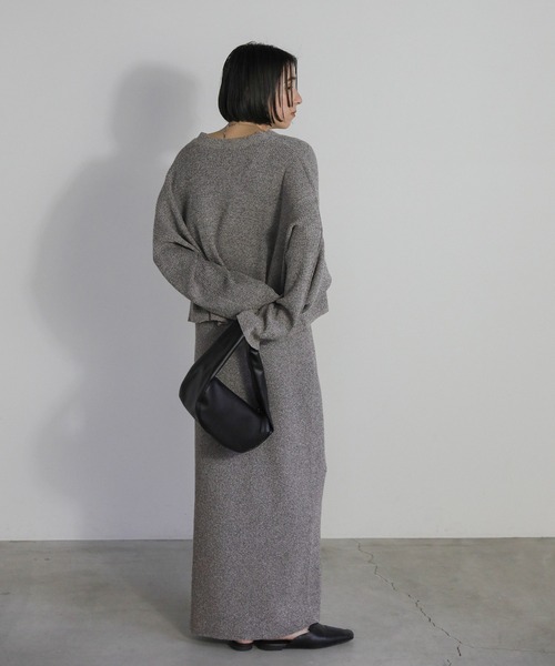 select MOCA（セレクトモカ）の「メランジリブニットロングスカート（スカート・レディース・カーキオリーブ/グレー・SMALL/MEDIUM）」の22枚目の写真