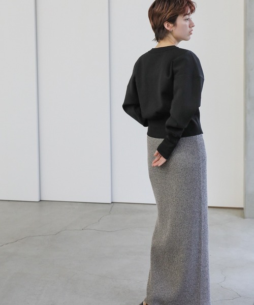 select MOCA（セレクトモカ）の「メランジリブニットロングスカート（スカート・レディース・カーキオリーブ/グレー・SMALL/MEDIUM）」の9枚目の写真