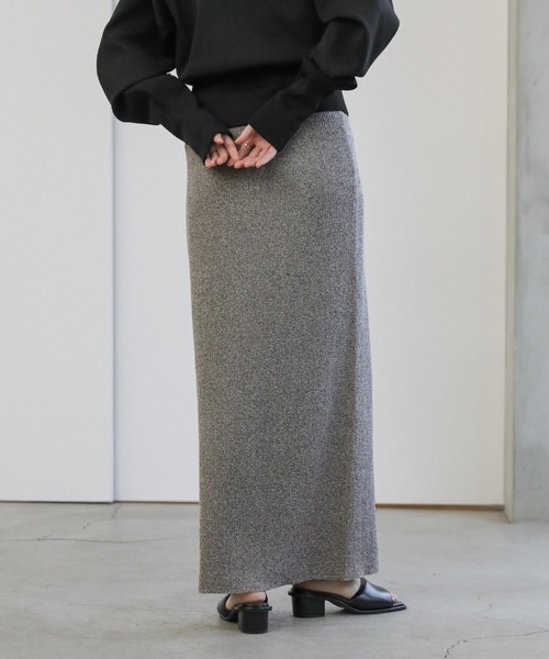 select MOCA（セレクトモカ）の「メランジリブニットロングスカート（スカート・レディース・カーキオリーブ/グレー・SMALL/MEDIUM）」の21枚目の写真