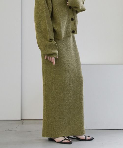 select MOCA（セレクトモカ）の「メランジリブニットロングスカート（スカート・レディース・カーキオリーブ/グレー・SMALL/MEDIUM）」の20枚目の写真